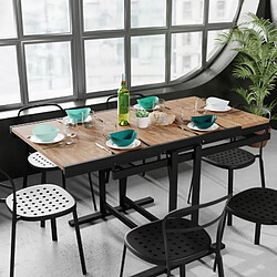 Blumie Table modulable (L120 x l78 x H77,5 cm) convertible en Etagère - style industriel