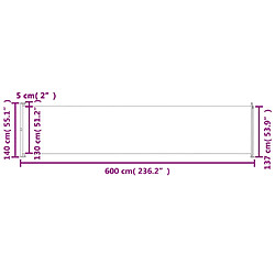 vidaXL Auvent latéral rétractable de patio 140x600 cm Crème pas cher