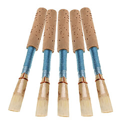 5pcs Anches De Hautbois En Liège, Force Moyenne Reed Hautbois à La Main Doux Pour Accessoires De Hautbois Débutants (bleu)