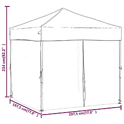 vidaXL Tente de réception pliable avec parois Noir 2x2 m pas cher