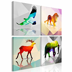 Paris Prix Tableau Imprimé 4 Panneaux Colourful Animals 40 x 40 cm 