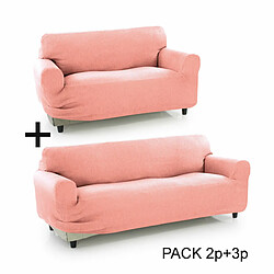 Housse de canapé Sofakover Pocket Duo Romeo 2 Unités - Rose clair