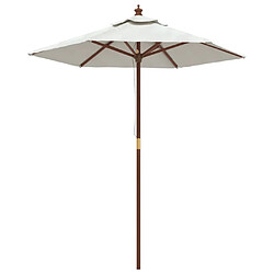 vidaXL Parasol de jardin avec mât en bois sable 196x231 cm