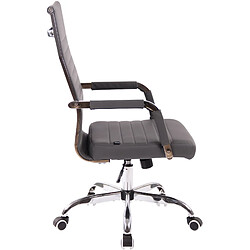 Decoshop26 Fauteuil de bureau sur roulettes confortable hauteur réglable en synthétique gris cadre métal chromé BUR10572