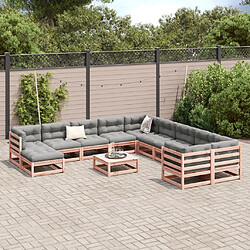 vidaXL Salon de jardin 12 pcs bois massif sapin de douglas