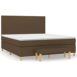 vidaXL Sommier à lattes de lit avec matelas Marron foncé 160x200 cm