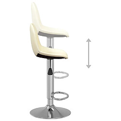 vidaXL Tabourets de bar lot de 2 crème tissu pas cher