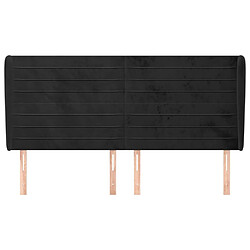 Avis Maison Chic Tête de lit scandinave avec oreilles,meuble de chambre Noir 203x23x118/128 cm Velours -MN44040