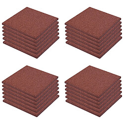 vidaXL Carreaux de protection antichoc 24pc Caoutchouc 50x50x3cm Rouge