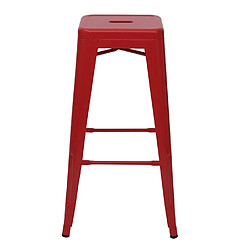 Mendler Tabouret de bar HWC-A73, pour comptoir, métal, style industriel, empilable ~ rouge