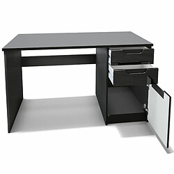 Avis Mpc Bureau Noir Mat Et Blanc Laqué  (lxhxp) : (129 X 76 X 60 Cm)