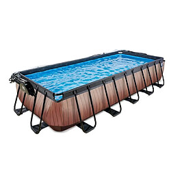 Avis EXIT Piscine 5.4x2.5x1m Premium Wood Marron + Boitier