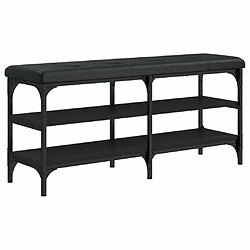 Maison Chic Banc à chaussures | Meuble de rangement à chaussures Meuble d'Entrée noir 102x32x47 cm bois d'ingénierie -MN75937