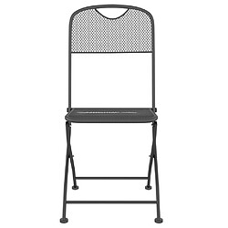 Avis vidaXL Chaises pliables jardin lot de 4 Maille métallique Anthracite