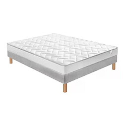 Ensemble Douces Nuits Mawi Mousse 25 kg/m3 + Sommier Base Ferme 180x200 - Double Sommier