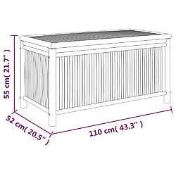 vidaXL Boîte de rangement de jardin 110x52x55 cm Bambou pas cher