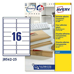 Etiquettes pour Imprimante Avery J8562 25 Volets 99,1 x 33,9 mm Transparent (5 Unités)