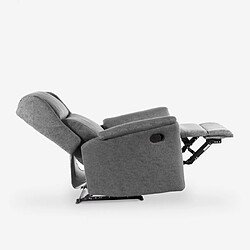 LE ROI DU RELAX Fauteuil relax inclinable manuel en tissu équipé d'un repose-pied Hope | Couleur: Gris foncé pas cher