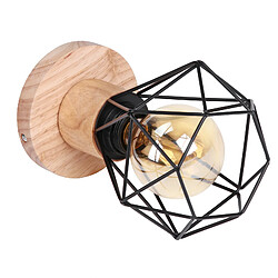 Stoex (3PCS)Plafonnier Rétro Luminaire Plafonnier Vintage Noir Plafonnier Moderne Plafonnier Intérieur Lampe de Plafond en Bois Et Métal pas cher