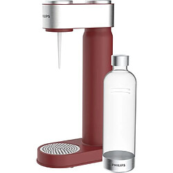 PHILIPS ADD4902RD - Machine a Soda Rouge finitions chromées + Cylindre 425g CO² + 1 bouteille PET 1 litre