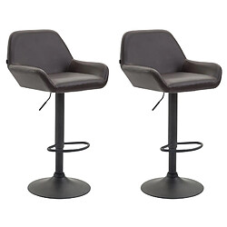 Non Lot de 2 tabourets de bar Braga simili cuir noir