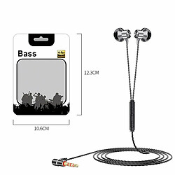 Avis Casque 3,5 Mm En Forme De L Prise À Angle Droit À 90 Degrés Casque De Basse Stéréo Contrôle De Fil Écouteurs Intra-Auriculaires Noir