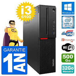 PC Lenovo ThinkCentre M800 SFF i3-6100 RAM 32Go Disque 500Go Windows 10 Wifi · Occasion 