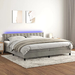 Sommier à lattes,Cadre à lattes de lit pour Adulte matelas et LED Gris clair 200x200 cm -MN96437