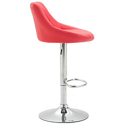 Avis Decoshop26 Tabouret de bar en synthétique rouge pivotant avec repose-pieds coutures décoratives 10_0000111