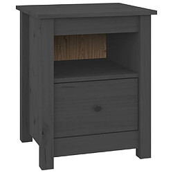 Maison Chic Table de chevet Table de Nuit Meuble de Rangement Gris 40x35x49 cm Bois de pin massif