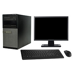 PC Tour Dell 7020 Ecran 22" Intel G3220 RAM 16Go Disque 1To Windows 10 Wifi - Occasion