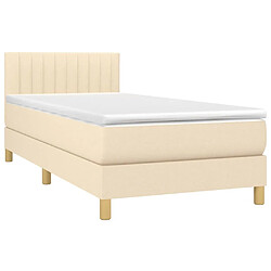 Avis Maison Chic Lit Adulte - Lit simple Lit à sommier tapissier avec matelas moelleux - Meuble de Chambre - Crème 100x200 cm Tissu -MN94708