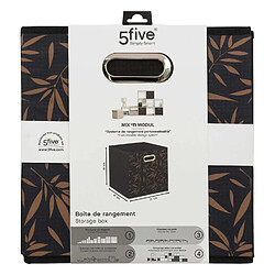 Five Simply Smart Lot de 2 boites de rangement en tissu Casual - 31x31x31cm - Noir pas cher