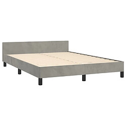 Maison Chic Cadre/structure de lit avec tête de lit pour adulte - Lit Moderne Chambre Gris clair 140x200 cm -MN36814 pas cher