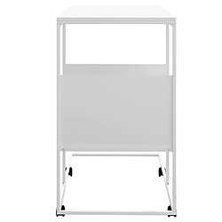 Avis vidaXL Table d'appoint avec roues blanc 55x36x63,5cm bois d'ingénierie