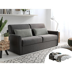 Lisa Design Ari - Canapé 3 places convertible - couchage quotidien - matelas 12 cm - en tissu Ari - Canapé 3 places convertible - couchage quotidien - matelas 12 cm - en tissu - Gris foncé