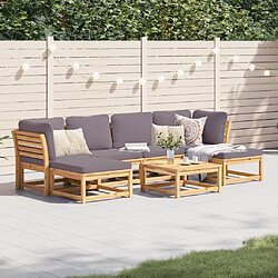 vidaXL Salon de jardin avec coussins 7 pcs bois massif d'acacia 