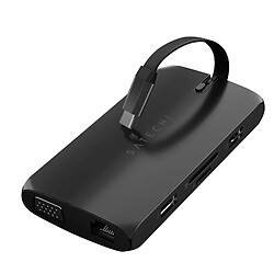 Hub USB-C vers HDMI 4K, VGA, Ethernet, 2 USB + 2 USB-C, carte Satechi Noir