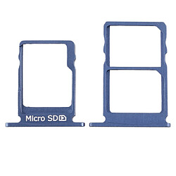 Wewoo Tiroir pour carte SIM Plateau SIM + SIM + Micro SD Nokia 5 / N5 TA-1024 TA-1027 TA-1044 TA-1053 Bleu