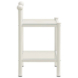 Avis Maison Chic Table de chevet,Table de Nuit,Meuble de Rangement Blanc/transparent 45x34,5x60,5cm Métal et verre