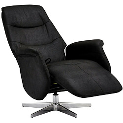 Acheter FURNHOUSE Fauteuil relax pivotant en tissu noir