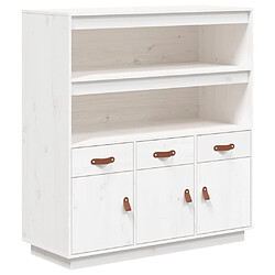 Maison Chic Buffet,Meuble de Rangement,commode pour salon,Cuisine Blanc 100x40x108,5 cm Bois massif de pin -MN48957