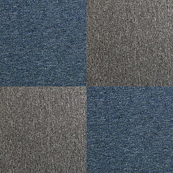 Monstershop 40 Dalles de 50cm x 50cm (10m²) Dalle de Moquette Couleur Bleu Tempête & Anthracite