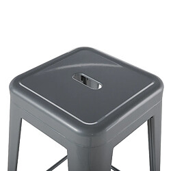 Beliani Tabouret de bar Set de 2 Métal Gris CABRILLO pas cher