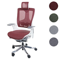 Mendler Chaise de bureau MERRYFAIR Wau 2, chaise de bureau chaise pivotante, rembourrage/filet, ergonomique ~ rouge 