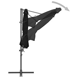 Acheter vidaXL Parasol de jardin en porte-à-faux avec mât en acier noir 300 cm