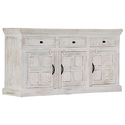 Maison Chic Buffet,Meuble de Rangement,commode pour salon,Cuisine Blanc 140x40x74 cm Bois de manguier massif -MN64896