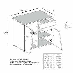 Mpc Petit Meuble De Rangement Noir Et Aspect Chêne (lxhxp) : 79 X 74 X 36 pas cher