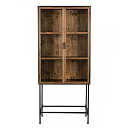 Dutchbone BERLIN - Armoire vitrée en bois et métal noir