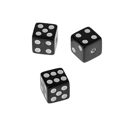 12mm 50pcs Acrylique Six Sided Jeux Spot Dice Party Dice Noir Couleur